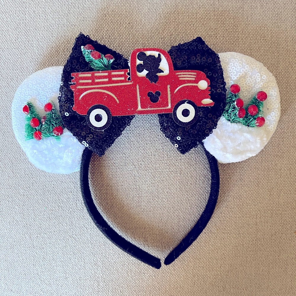 Mickey Christmas Ears Headband Disney Inspired Hair Accessory Vacation Holiday